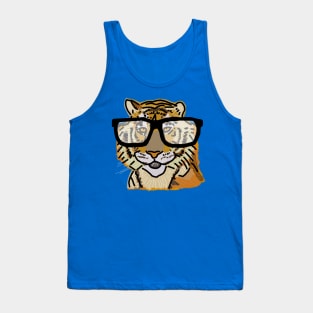 Cool Tiger with Glasses Tank Top